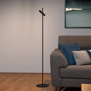 Sort læselampe gulv modern, Philon, 4,5W, 3000K LED, med beröringsdimmer
