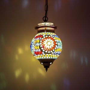 Multi-Farvet orientalsk pendler lampe mosaik, Nisrin