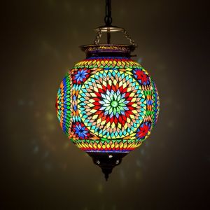 Multi-Farvet orientalsk pendler lampe mosaik, Aziza
