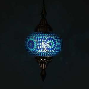 Blå orientalsk pendler lampe mosaik, Aicha