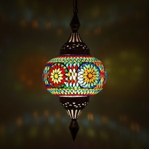 Multi-Farvet orientalsk pendler lampe mosaik, Aicha