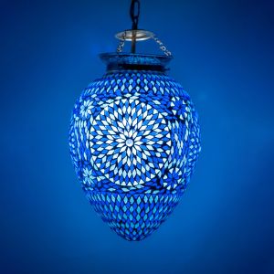 Blå orientalsk pendler lampe mosaik, Isa
