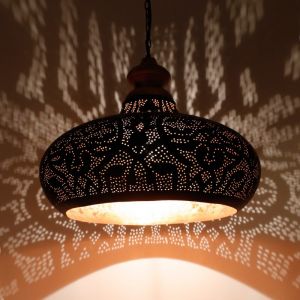 Sort orientalsk pendler lampe filigran, Zina