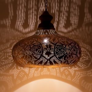 Guld orientalsk pendler lampe filigran, Zina
