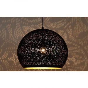 Sort orientalsk pendler lampe filigran, Kenza