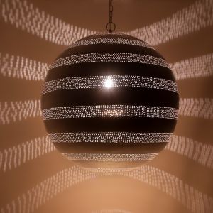 Hvid orientalsk pendler lampe filigran, Nimra