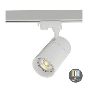 Hvid 3-faset skinnespot Rozina, 10W, hvid switch, dæmpbar, Pro