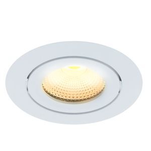 Hvid indbygningsspot aluminium, Wimke, 5W, 3000K LED, IP44