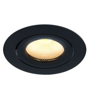 Sort indbygningsspot aluminium, Wimke, 5W, 3000K LED, IP44