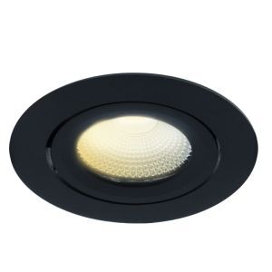 Sort indbygningsspot aluminium, Wimke, 5W, dim to warm LED, IP44