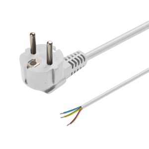 Tilslutningskabel, 3 m, 3x 0,75 mm², hvid