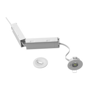 Hvid nødbelysning forsænket spot, 1,2W, 6000K LED, 360° linse