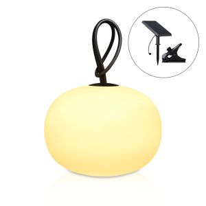 Hvid solcelle udendørslampe plast, Pien, 1W, 2700K LED, IP54