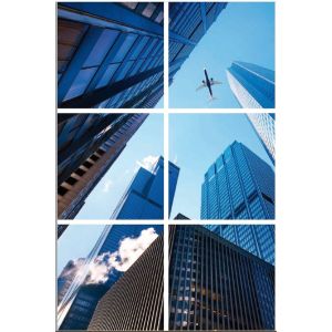 Fotoprint skyskraber - sæt med 6 akrylplader med print, til 60x60 cm LED-paneler