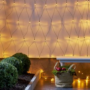 Lysnet 2x1 meter, varm hvid LED-belysning, Indendørs og udendørs