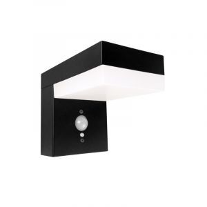Sort modern udendørs væglampe solcelle aluminium, Ritex, 6W, 2700K LED, IP44