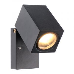Sort modern udendørslampe aluminium, Isobel, IP44