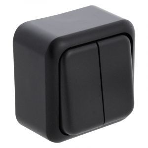 Q-Link overflademonteret afbryderserie, sort