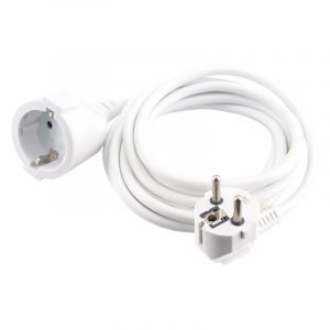 Exin forlængerledning beskyttelsesjord, 2500w 3 x 1,0 mm. 10 m hvid