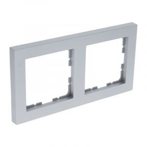 Q-Link S-Line 2-vejs afdækningsramme, Grå/aluminiumsfarvet