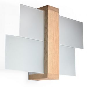 Glas væglampe brun, Fouzia