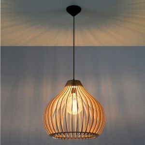 Træ pendler lampe brun, Gudo