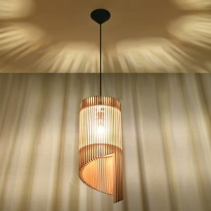 Træ pendler lampe brun, Guiseppe