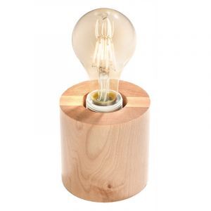Træ bordlampe brun, Anela