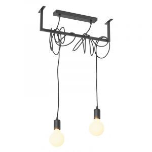Stål pendler lampe sort, Lauraine