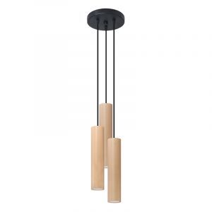 Træ pendler lampe brun, Francina