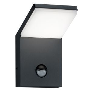 Antracit udendørs væglampe med bevægelsessensor modern, Solana, 9W, 3000K LED, IP54