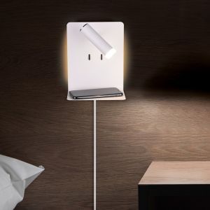 Hvid væglampe design, Ricciolo, 3W, 3000K LED, med brytare