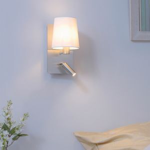 Nikkel væglampe design, Soro, 40W, 3000K LED, med brytare