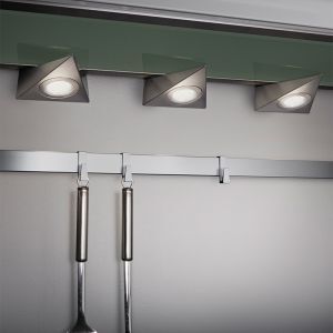 Nikkel køkkenskabsbelysning metal, Zerdali, 3W, 3000K LED, med brytare
