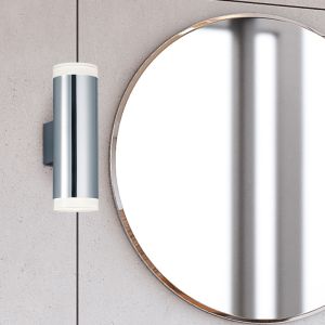Krom væglampe modern, Spjald, 4W, 3000K LED, IP44