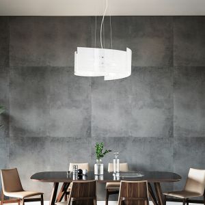 Hvid pendler lampe design, Anna