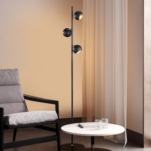 Sort gulv lampe modern, Prato, med brytare