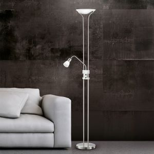 Nikkel gulv lampe klassisk, Selin, 4,5W, 3000K LED, med brytare