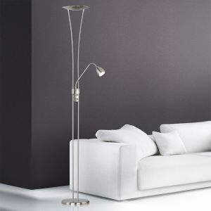 Nikkel gulv lampe klassisk, Stijn, 20W, 3000K LED, med brytare
