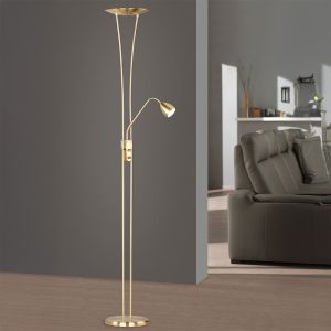 Messing gulv lampe klassisk, Stijn, 20W, 3000K LED, med brytare