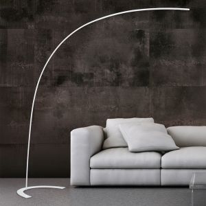 Hvid gulvlampe bue modern, Libro, 18W, 3000K LED, med brytare