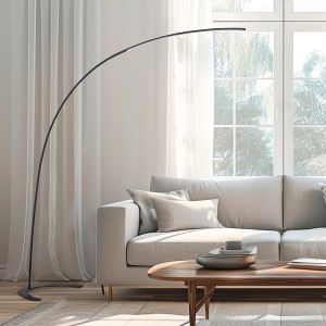 Sort gulvlampe bue modern, Libro, 18W, 3000K LED, med brytare