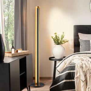 Sort gulv lampe modern, Baruch, 15W, 3000K LED, med brytare