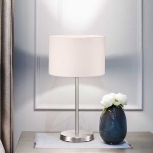 Nikkel bordlampe metal, Ledbury, med brytare