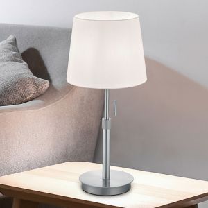 Nikkel bordlampe klassisk, Niva, med dra i brytare