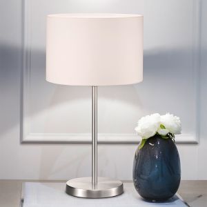 Nikkel bordlampe metal, Ledbury, med brytare