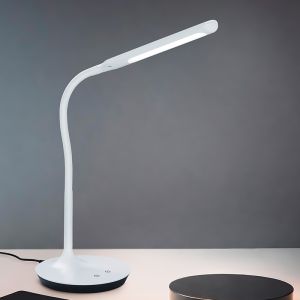 Hvid skrivebordslampe modern, Yanis, 5W, varm til kold hvid justerbar LED, med brytare