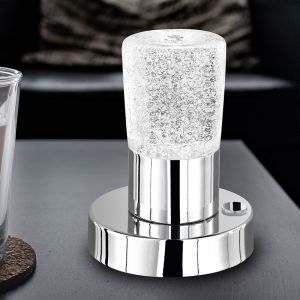Krom bordlampe klassisk, Merle, 4,3W, 3000K LED, med brytare