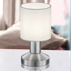 Nikkel bordlampe metal, Nordby, med brytare