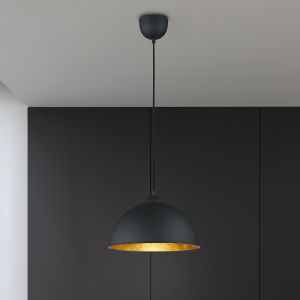 Sort pendler lampe metal, Lyndee